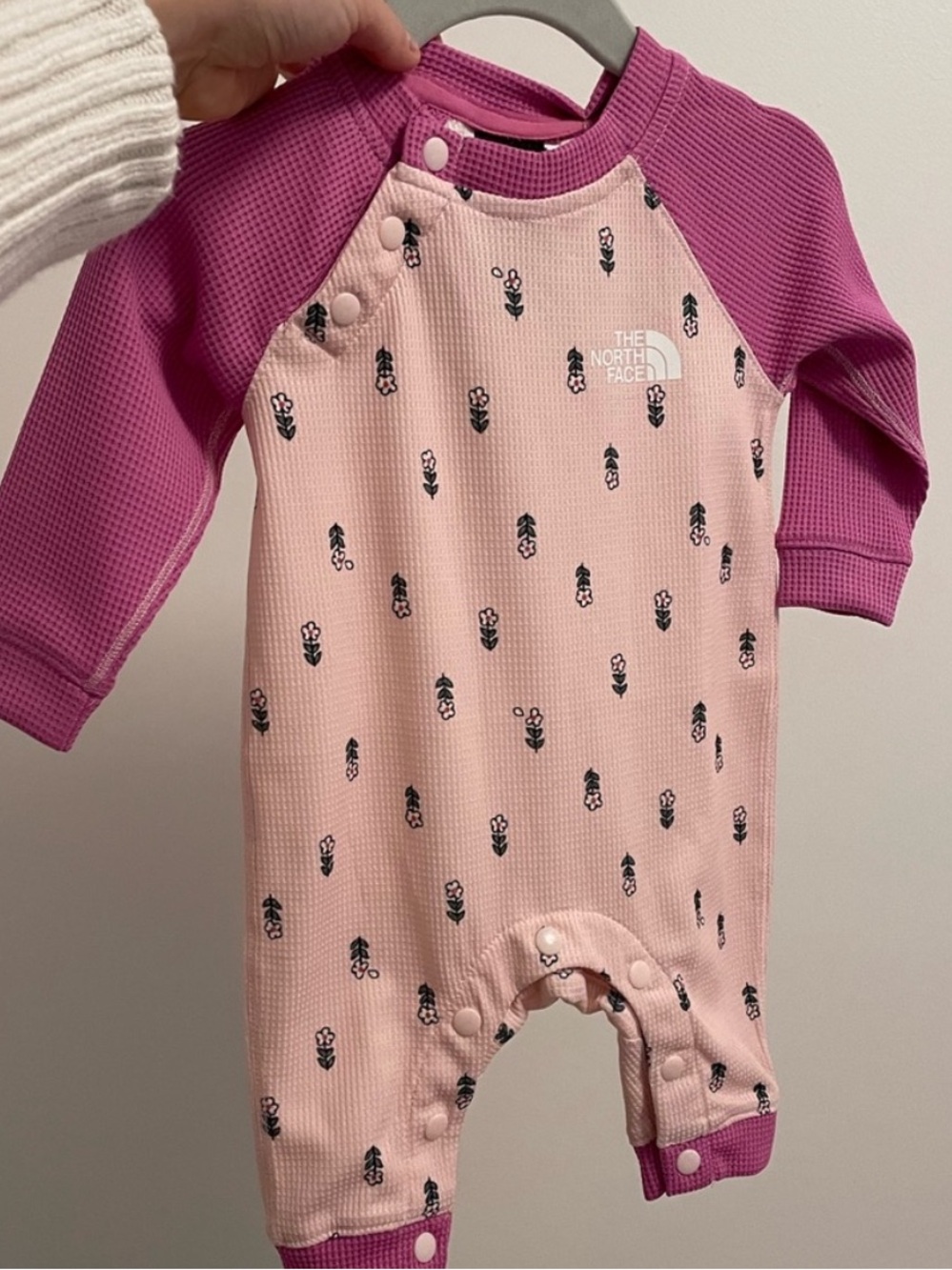 The north face base layer waffle flower print